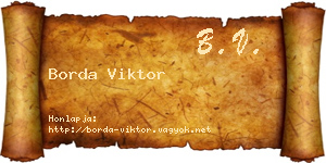 Borda Viktor névjegykártya